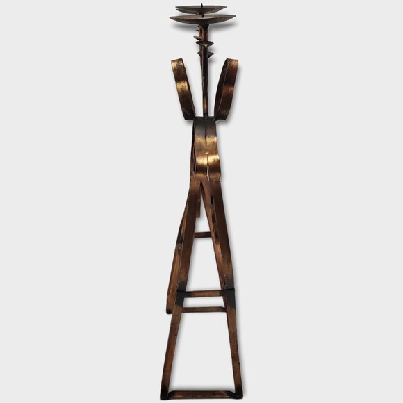 Vintage Braided And Twisted Metal Reindeer Candle Holder Christmas Decoration - Picture 12 of 12